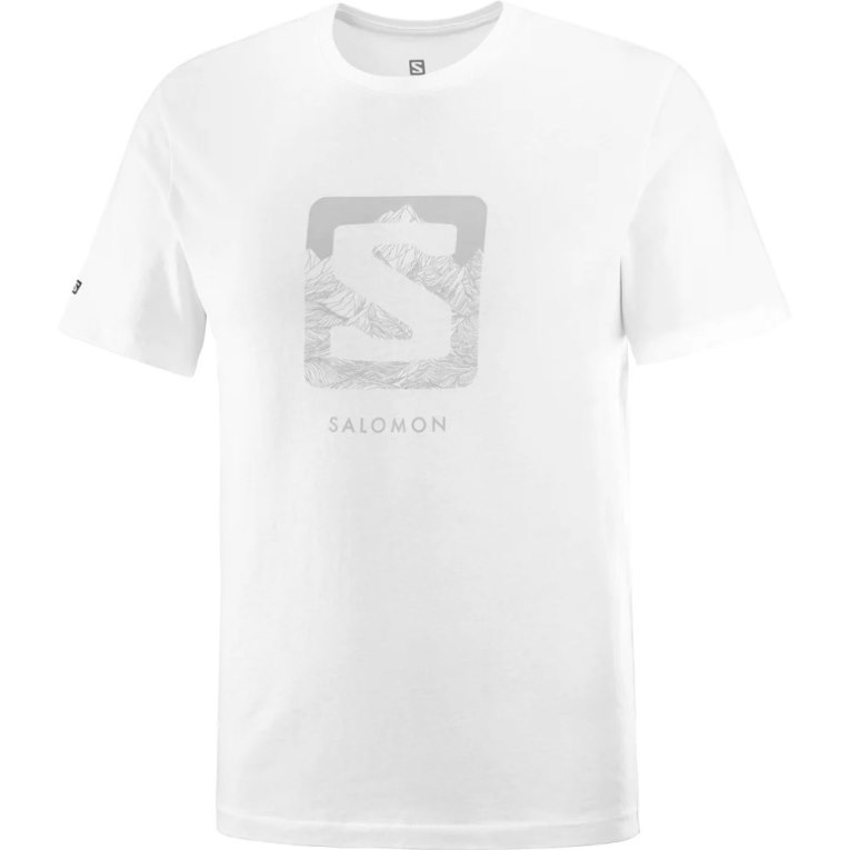 Salomon Outlife Logo Kratke Sleeve Tricko Panske Biele | SK 0YINKH